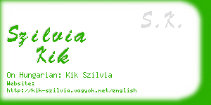 szilvia kik business card